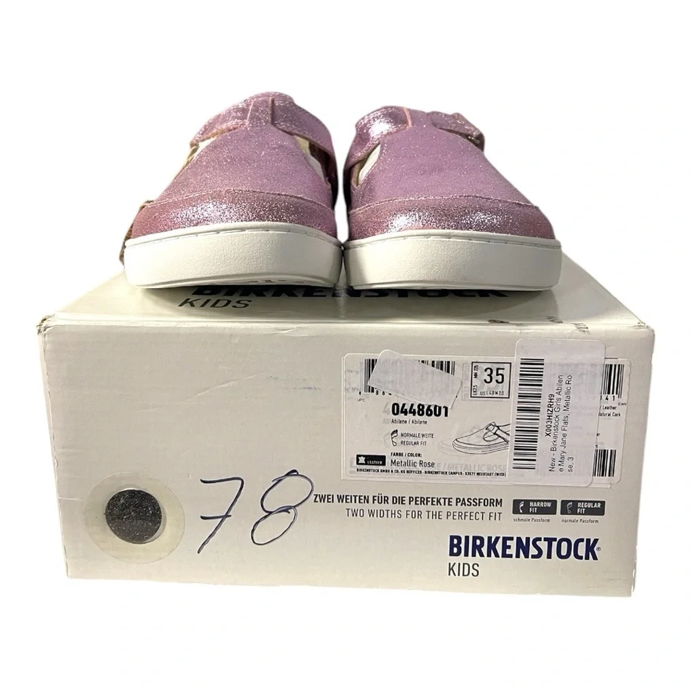 Birkenstock Kids Metallic Rose Mary Jane Shoes – Size 35